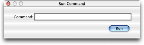 Run in Mac OS X Public Beta (Run Command)