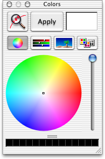 Colour selector in Mac OS X Public Beta