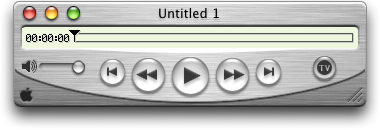 Media player in Mac OS X Public Beta (QuickTime Player)