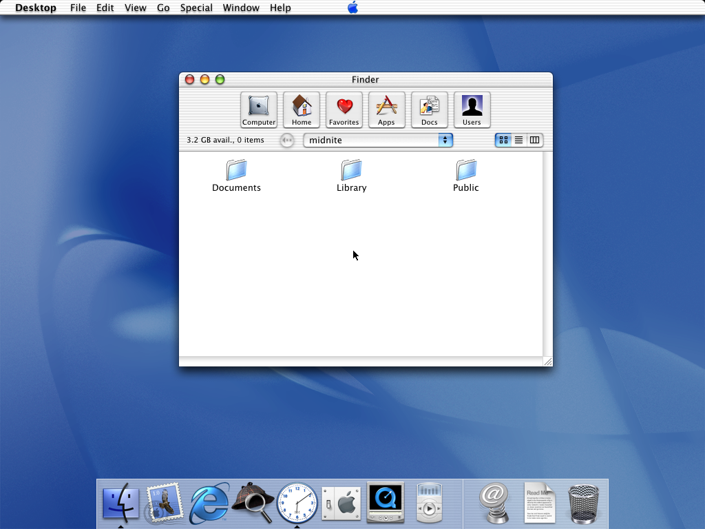 First run in Mac OS X Public Beta
